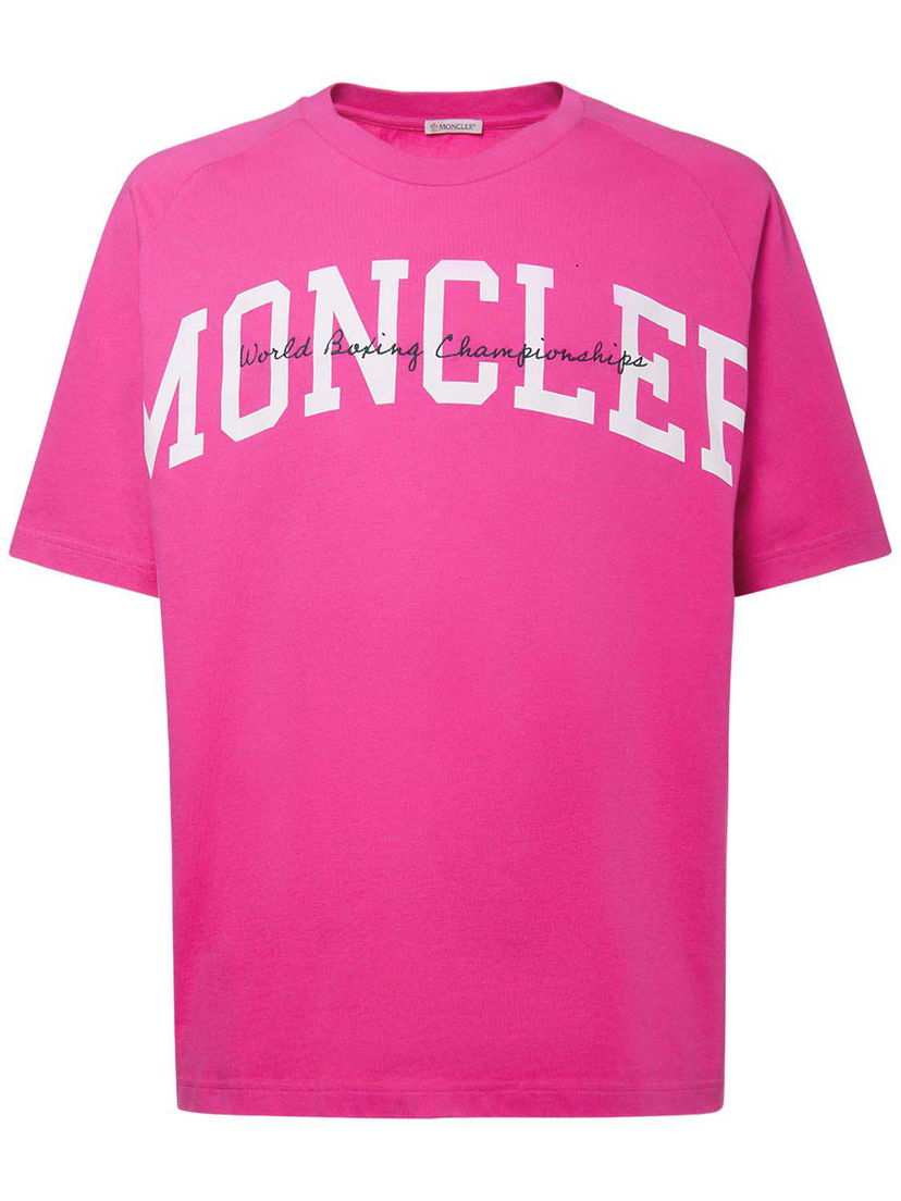 T-shirt Moncler Logo T-Shirt Lyserød | I20918C000248390T549
