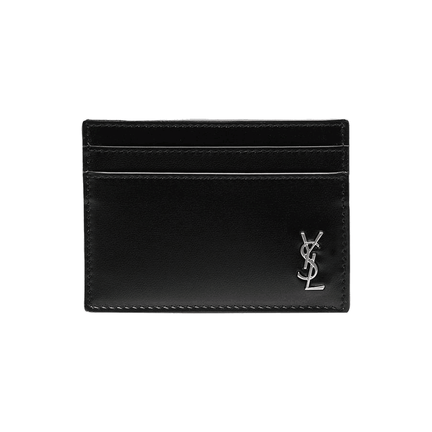 Tegnebog Saint Laurent Logo Plaque Cardholder Sort | 607603 1JB0E 1000, 0