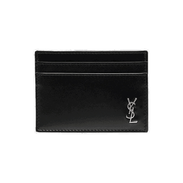 Tegnebog Saint Laurent Logo Plaque Cardholder Sort | 607603 1JB0E 1000, 0