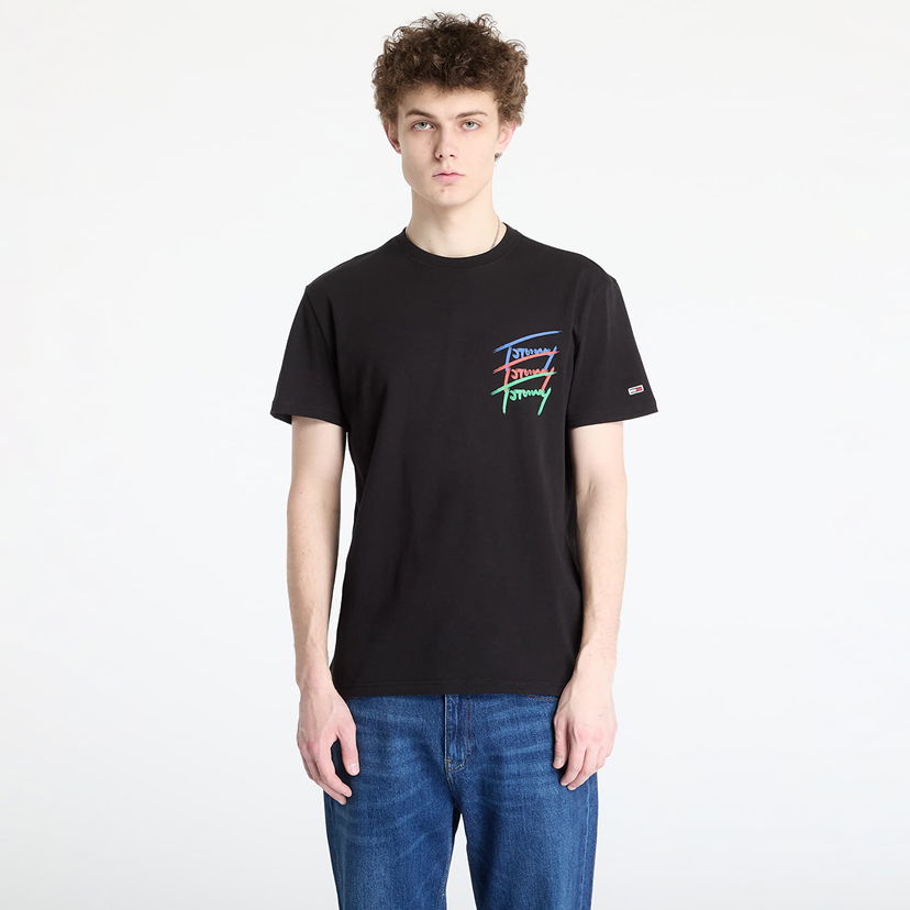 T-shirt Tommy Hilfiger Tommy Jeans Regular Twisted Sign T-Shirt Sort | DM0DM20771 BDS