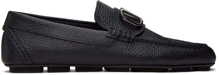 Sneakers og sko Valentino Valentino Garavani VLogo Signature Grainy Calfskin Loafers Sort | 4Y2S0G30BNT, 0