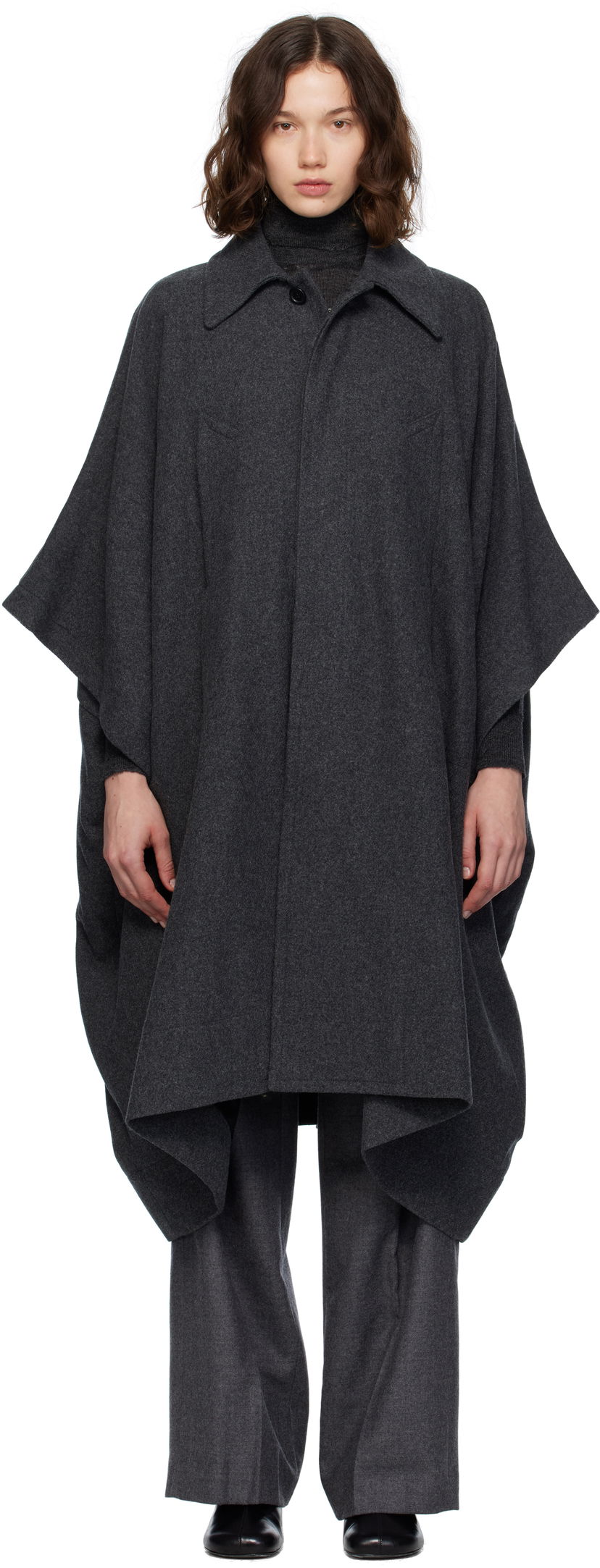 Frakker Maison Margiela MM6 Maison Margiela Wool Cape Coat Grå | S52AH0083 M35473