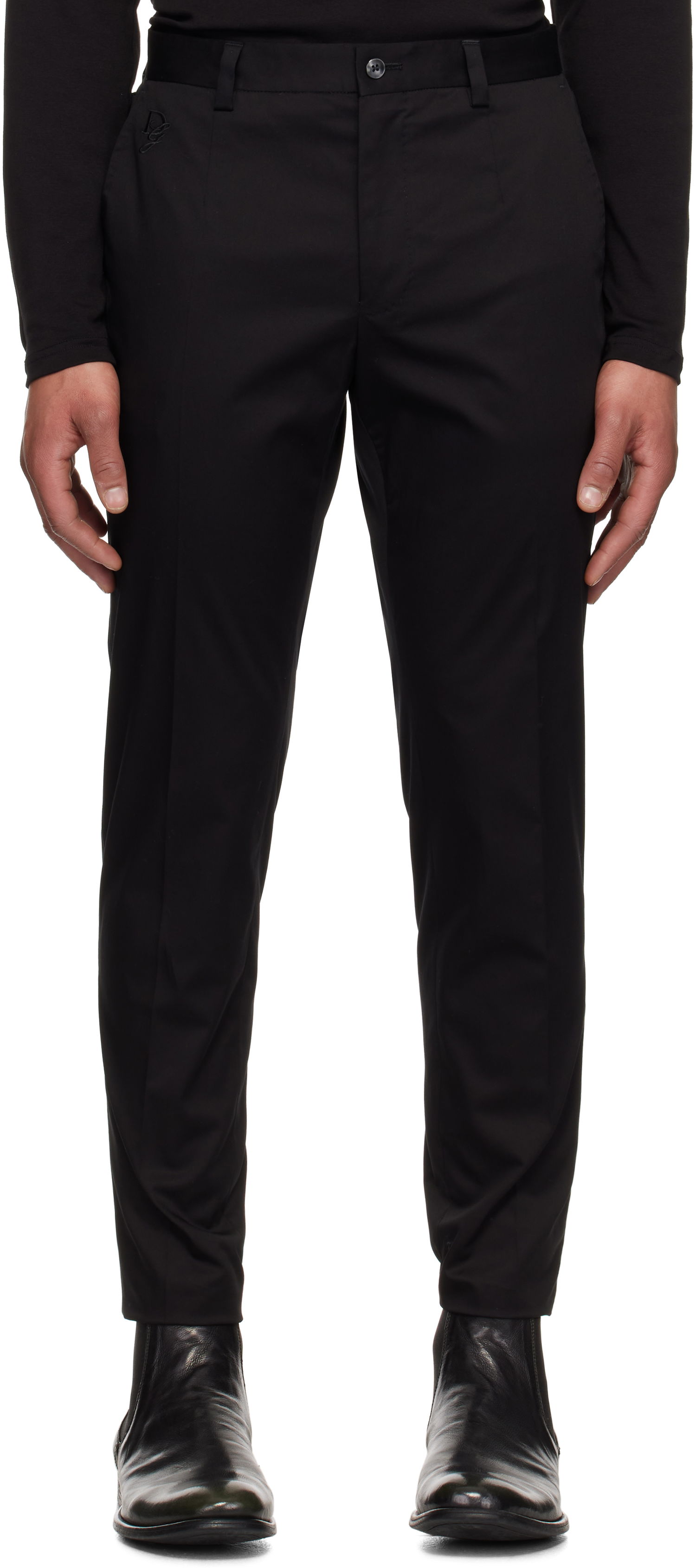 Bukser Dolce & Gabbana Dolce&Gabbana Twill Trousers Sort | GY6IEZGJ090, 0