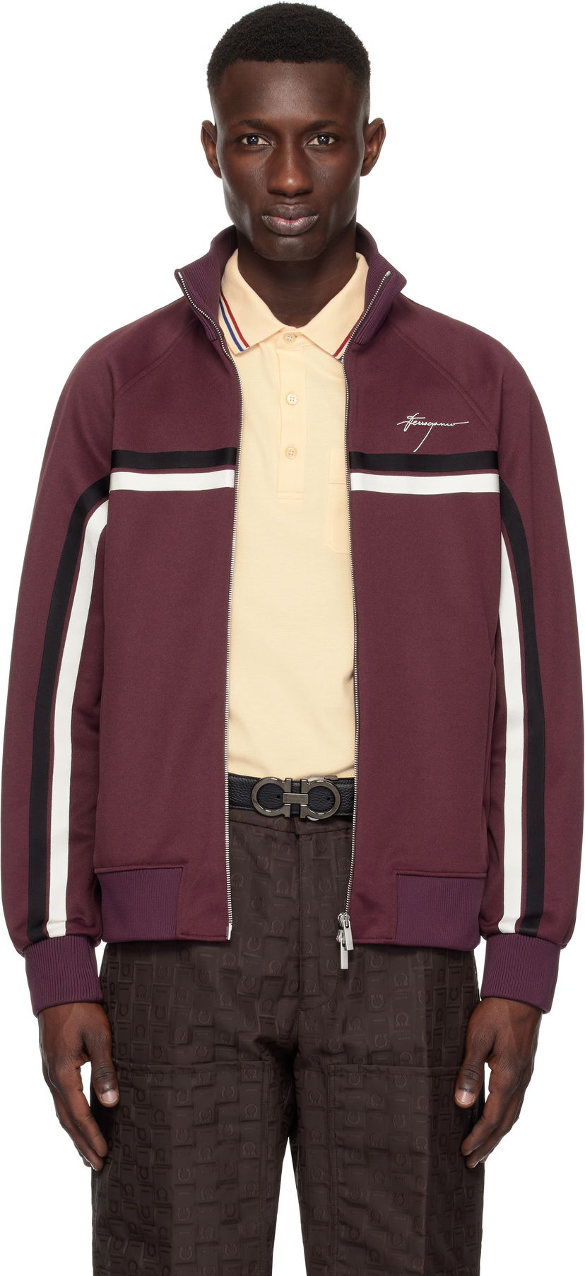Bomberjakke FERRAGAMO Ferragamo Sporty Zip Up Track Jacket Bourgogne | 780780