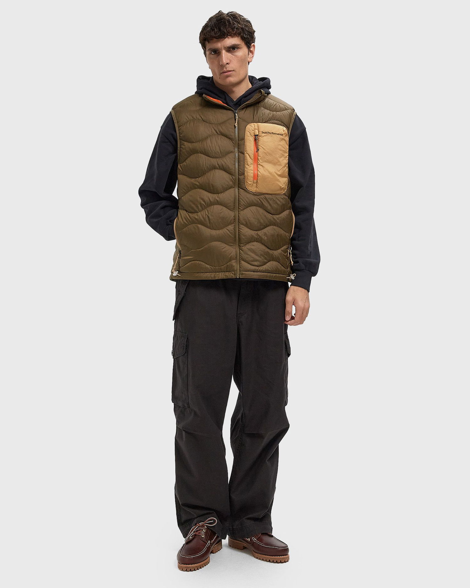 Vest Peak Performance HeliuUtility Wavy Down Vest Brun | G80344050, 1
