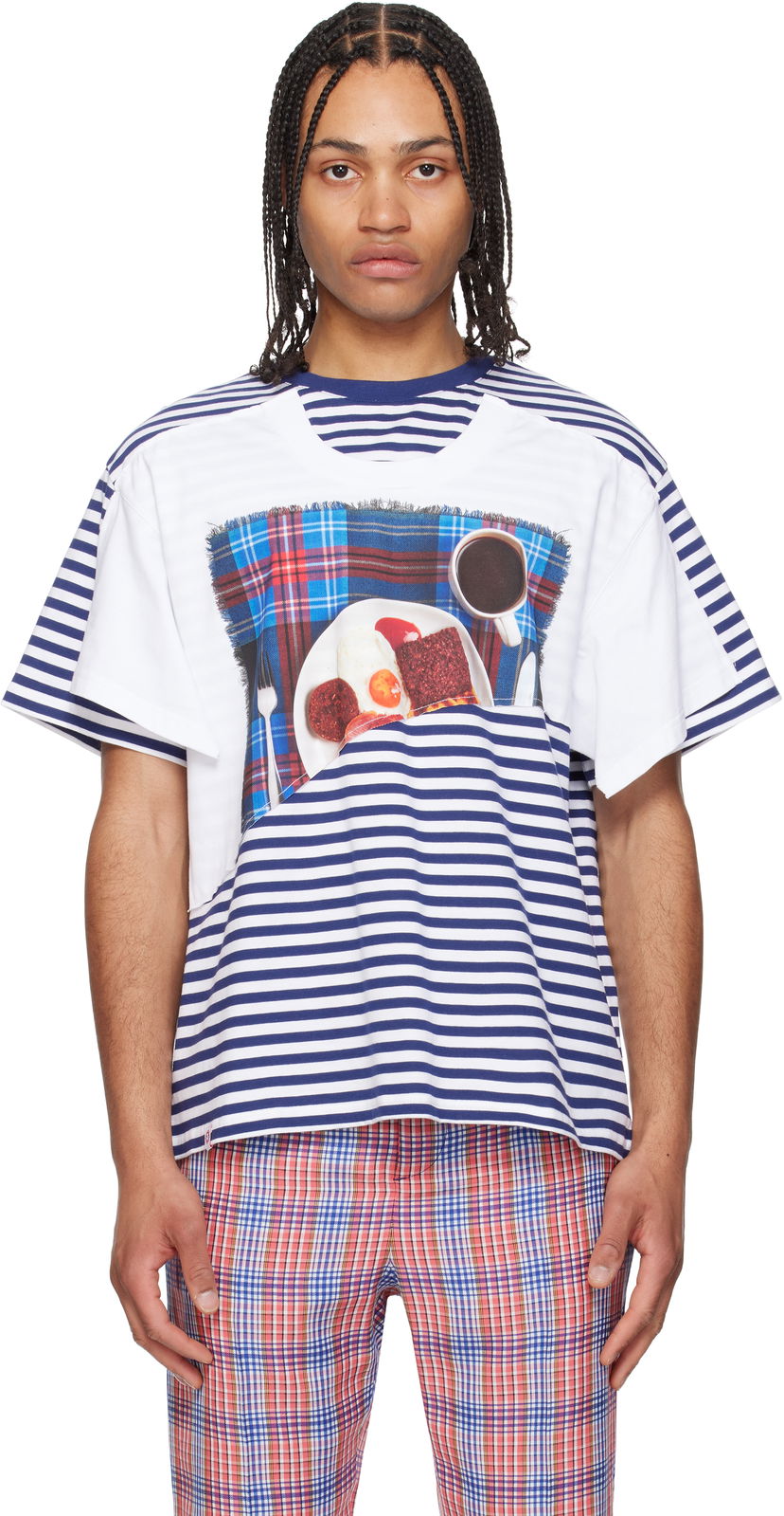 T-shirt Charles Jeffrey Loverboy Charles Jeffrey LOVERBOY Auld Hag Edition Double T-Shirt Hvid | 54100101