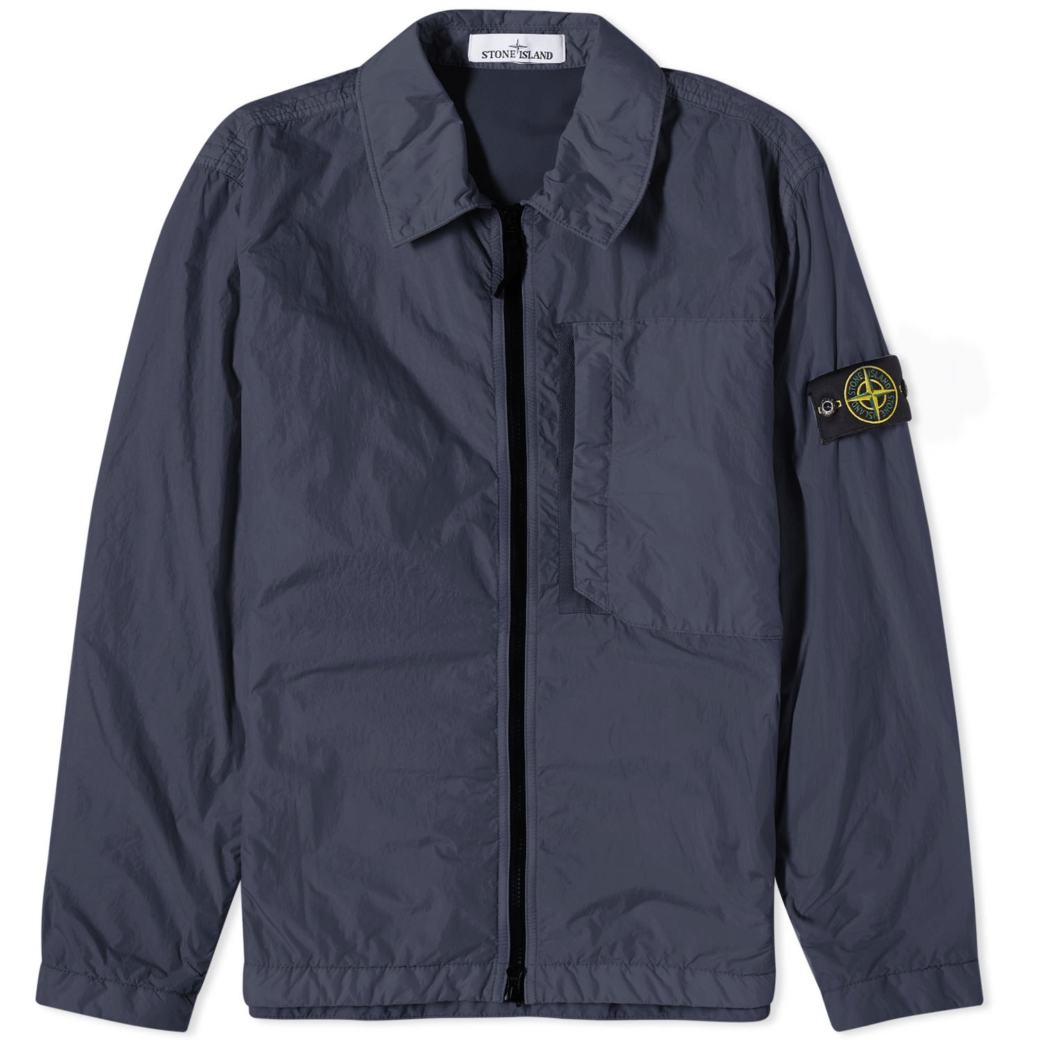Frakker Stone Island Crinkle Reps Zip Overshirt Mørkeblå | 7915107-V0020, 0