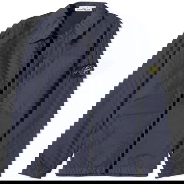 Frakker Stone Island Crinkle Reps Zip Overshirt Mørkeblå | 7915107-V0020, 0