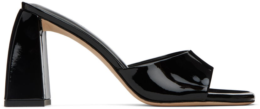 Sneakers og sko BY FAR Michele Patent Leather Heeled Sandals Sort | 22FWMICHMBLP