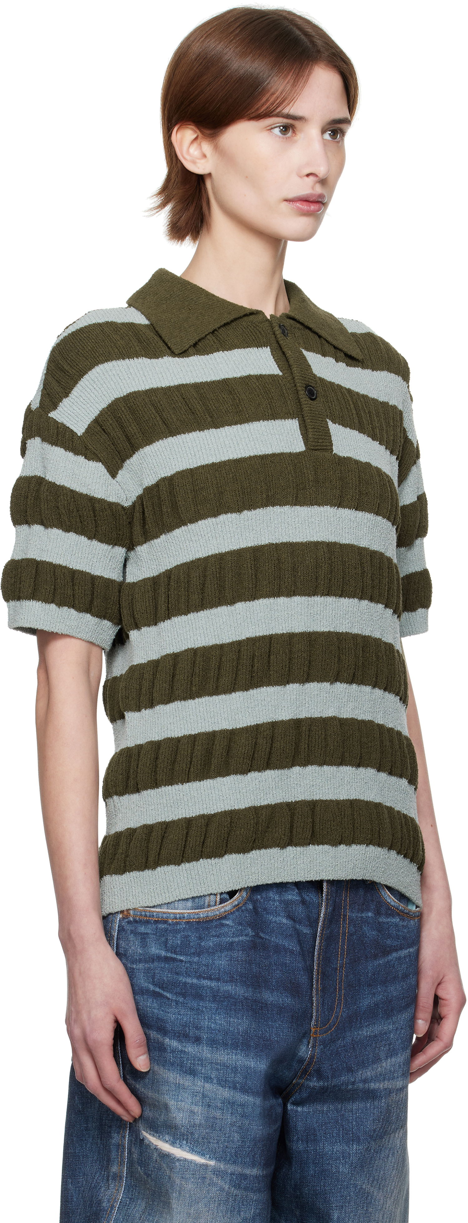 Polo skjorte Andersson Bell Andersson Bell Bubble Stripe Polo Grøn | atb1246m, 1