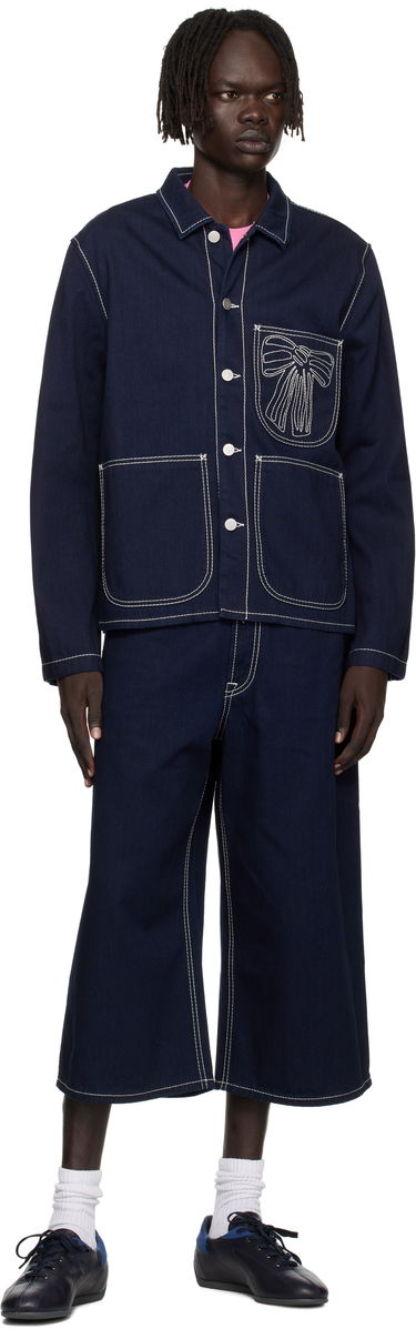 Jakke Acne Studios Acne Studios Embroidered Denim Jacket Mørkeblå | C90204-, 3