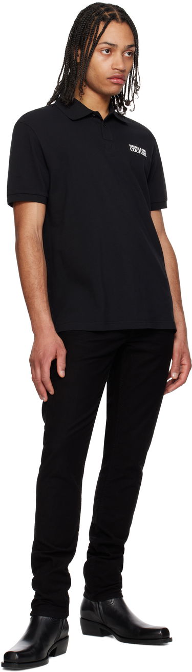 Polo skjorte Versace Versace Jeans Couture Logo Polo Sort | E78GAG623_EJ0003, 3