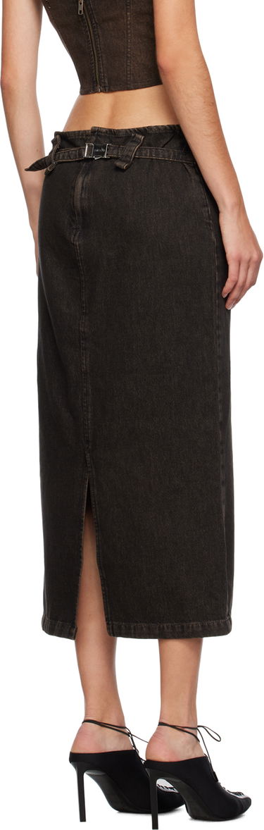 Nederdel Miaou Miaou Freya Denim Maxi Cargo Pocket Skirt Sort | 4047SD4BLK, 2