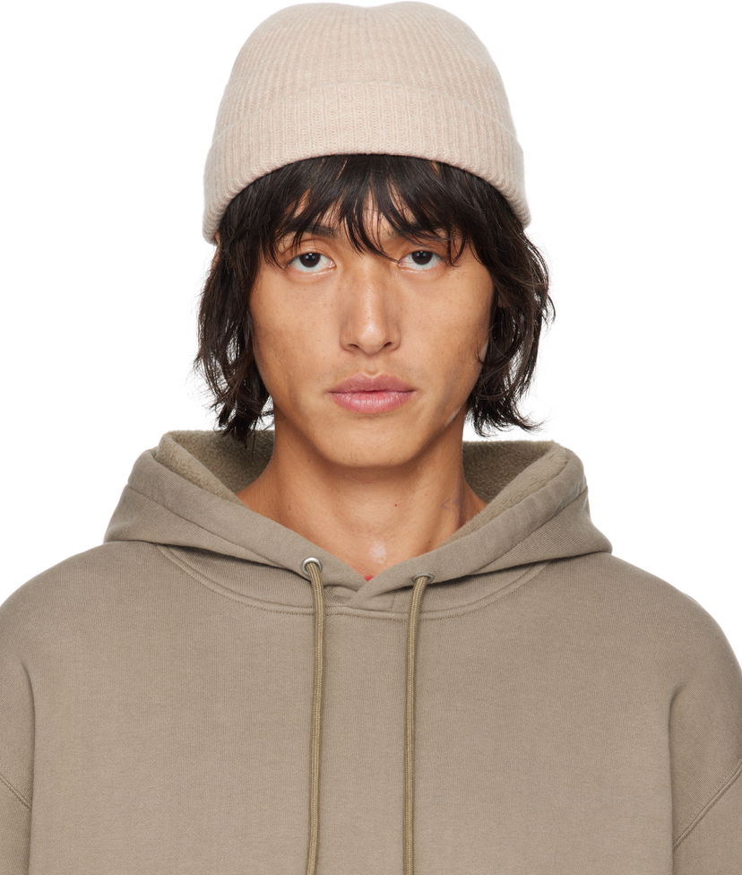 Beanie AURALEE Wool Soft Cord Knit Beanie Beige | A24AC07FL