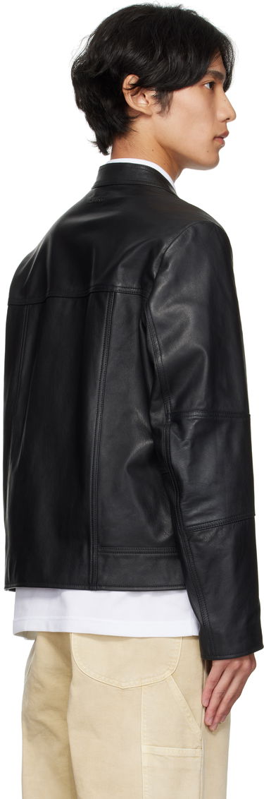 Jakke BOSS Slim-Fit Leather Jacket Sort | 50540984, 3