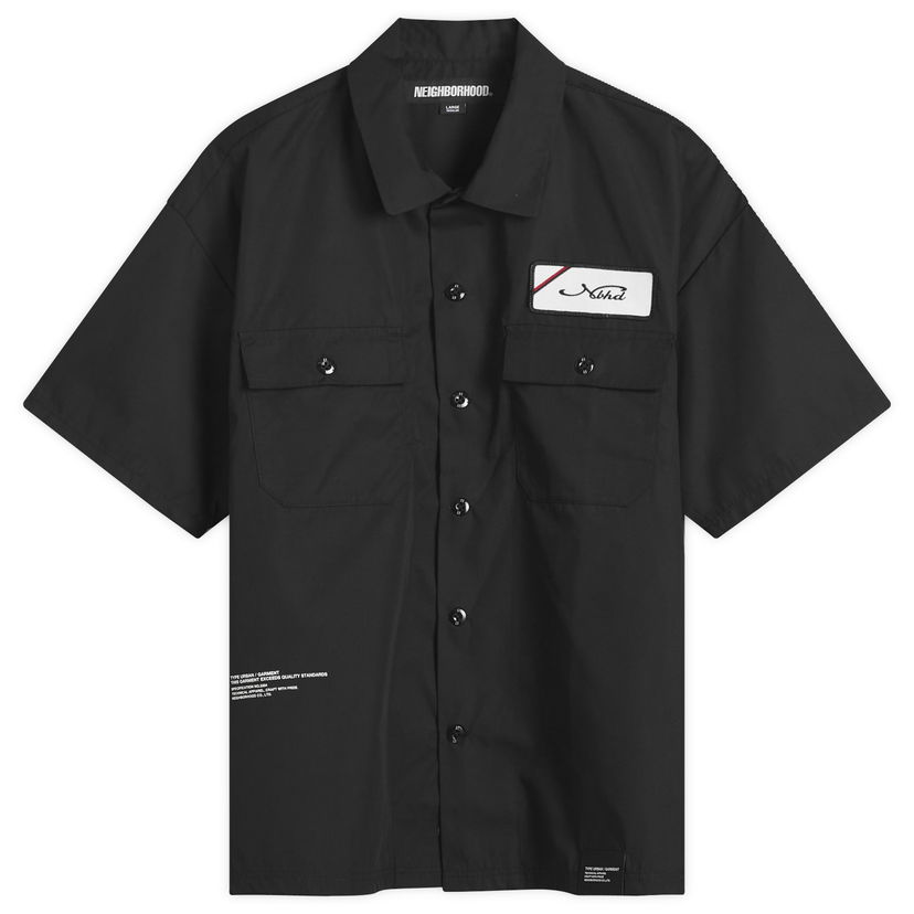 Skjorte Neighborhood Neighborhood Classic Short Sleeve Work Shirt, Size Large Sort | 251TSNH-SHM02-BLK