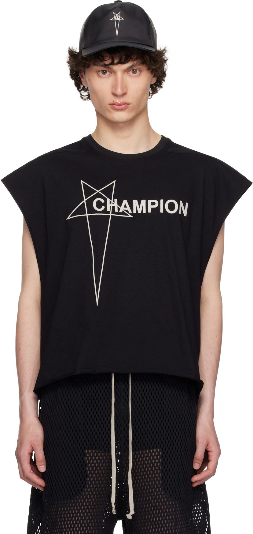 Tanktop Rick Owens Rick Owens Champion Edition Tatlin Tank Top Sort | CM01E1668 CHJG JERSEY
