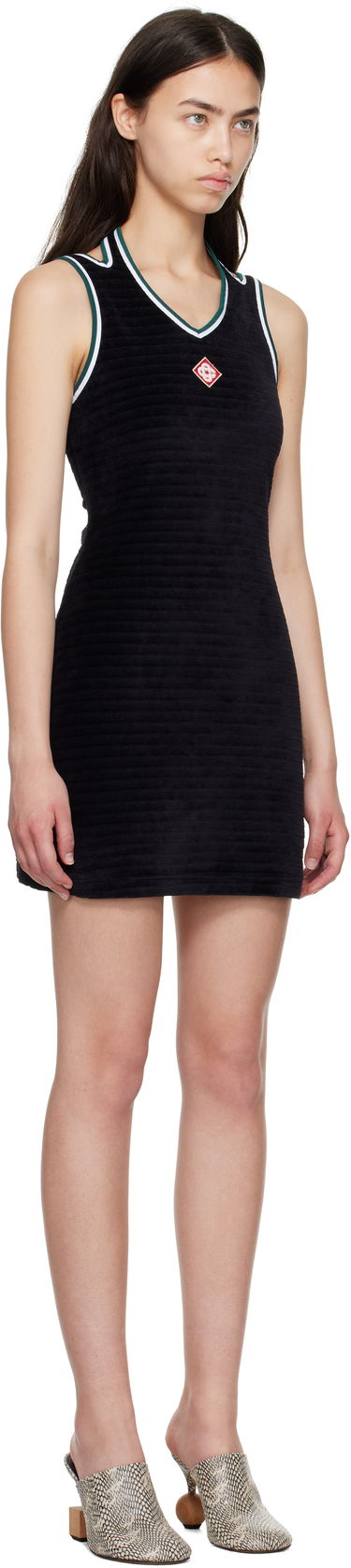 Kjole Casablanca Casablanca Hippie Tennis Minidress Sort | WPF25-DR-147-01, 1