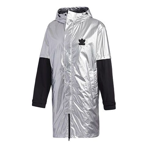 Regnfrakke adidas Originals Originals Liquid Metal Hooded Windbreaker Metalisk | GT7292