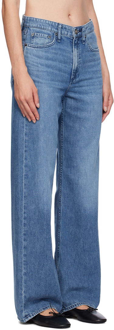 Jeans rag & bone Rag & Bone 'The Logan' Mid-Rise Wide Leg Jeans Blå | WDD24F29351FRI, 4