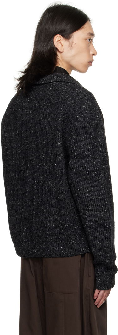 Sweater sage NATION SAGE NATION Knit Polo Sweater Sort | S098 POLO WOOL SPECKLED CHARCO, 2