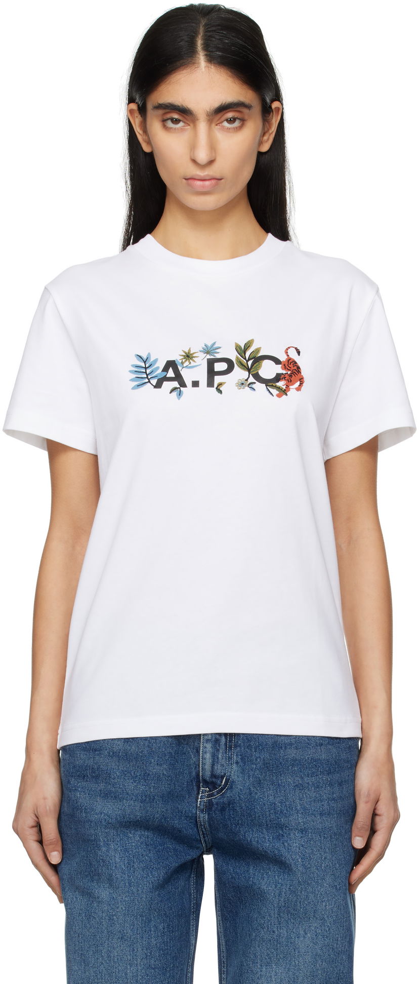 T-shirt A.P.C. A.P.C. Auguste Floral Graphic T-Shirt Hvid | COBQX-M26497