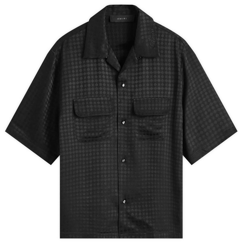 Skjorte AMIRI MA Quad Jacquard Camp Shirt Size Large Sort | AMSTCA1070-001