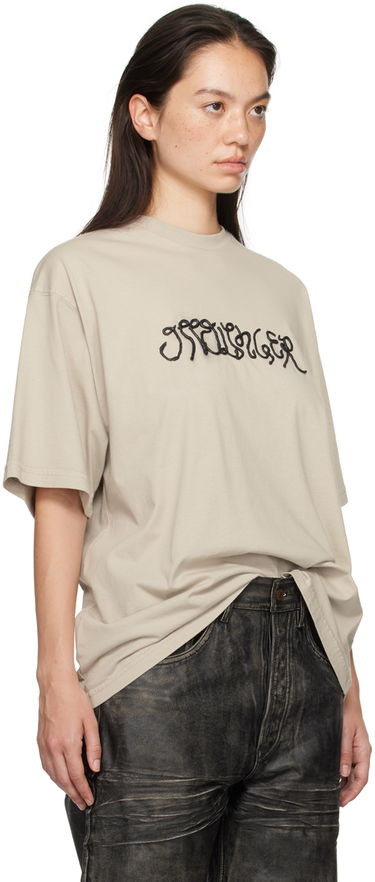 T-shirt Ottolinger Ottolinger Oversized Puffy Logo T-Shirt Beige | 1150102121, 1