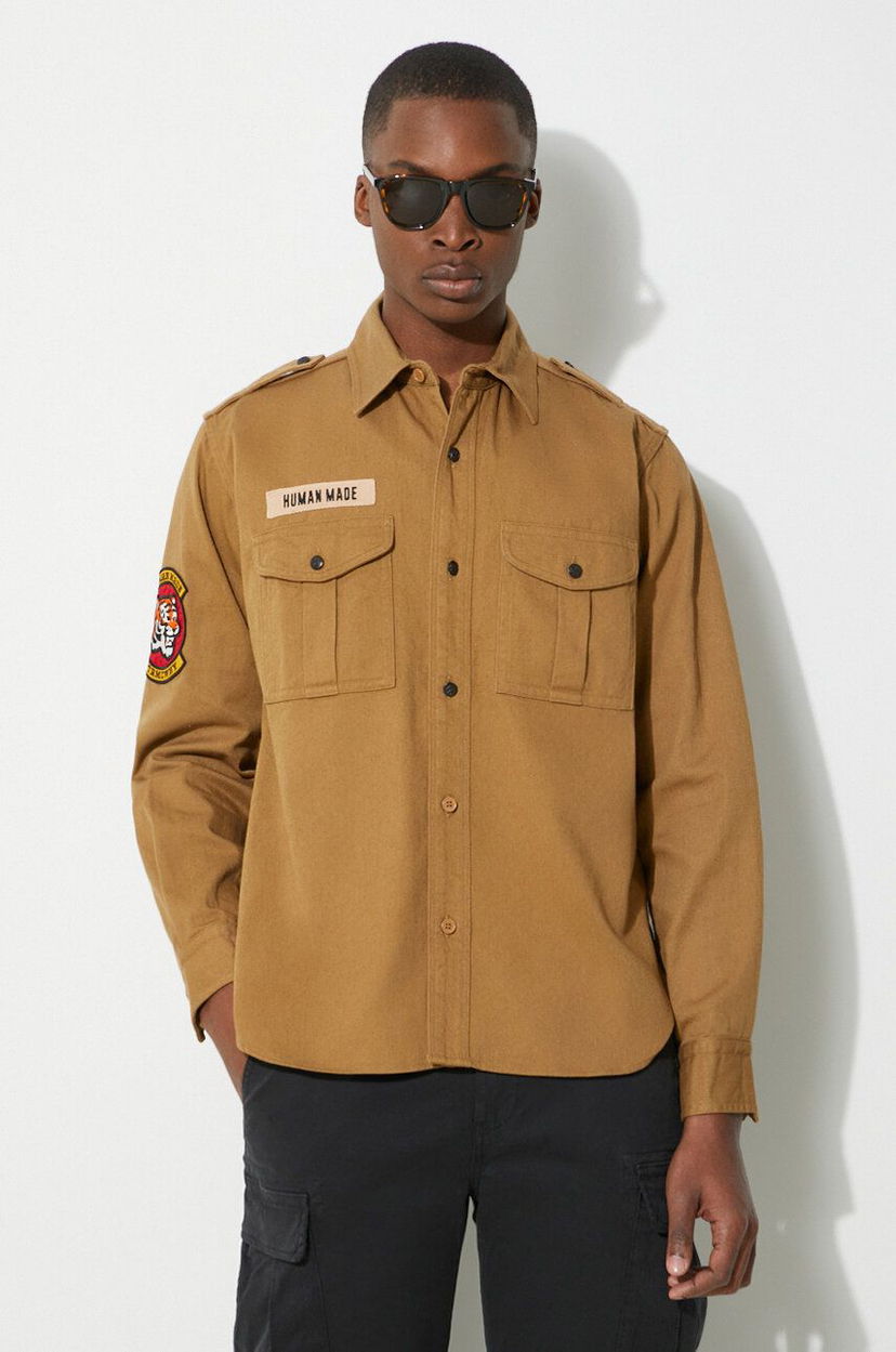 Skjorte Human Made Boy Scout Regular Fit Shirt Brun | HM27SH001