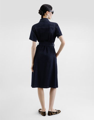 Kjole Dolce & Gabbana Dolce & Gabbana Silk Denim Shirt Dress Blå | F6TMBDG8MR3S9001, 2
