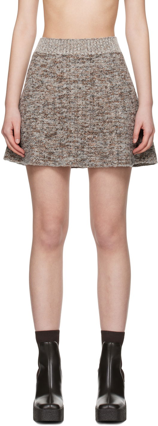 Nederdel Stella McCartney Ribbed Mini Skirt Brun | 6K08493S2501