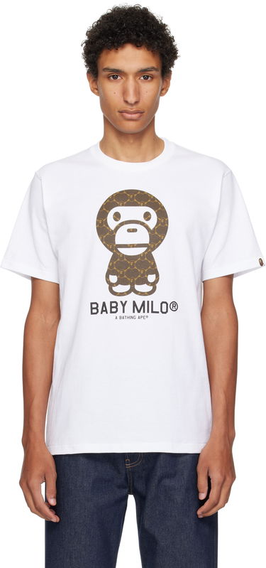 T-shirt BAPE BAPE College Monogram Baby Milo T-Shirt Hvid | 002TEL301008M, 0