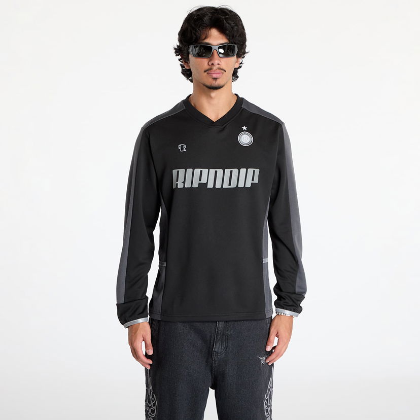 Jersey RIPNDIP Jersey Fc Long Sleeve Soccer Jersey Black/ Light Blue S Sort | RNDFAL24105