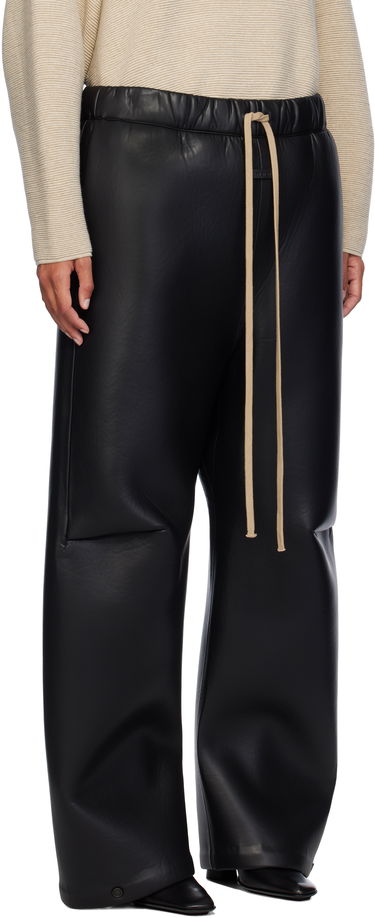 Bukser Fear of God Fear of God Neoprene Knee Pleat Wide Leg Faux-Leather Trousers Sort | FG840-318PCN, 1