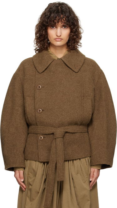 Frakker LEMAIRE Lemaire Short Asymmetrical Bathrobe Jacket Brun | CO1083 LF504, 0