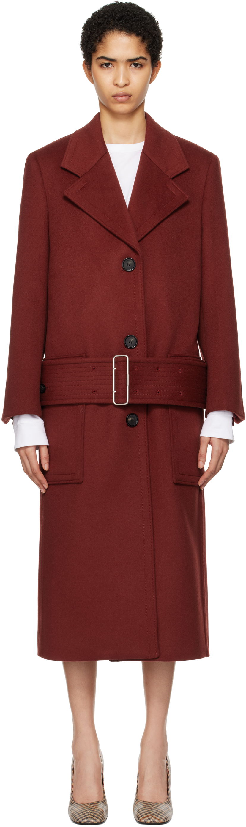 Frakker FERRAGAMO Long Wool Coat Rød | 777632