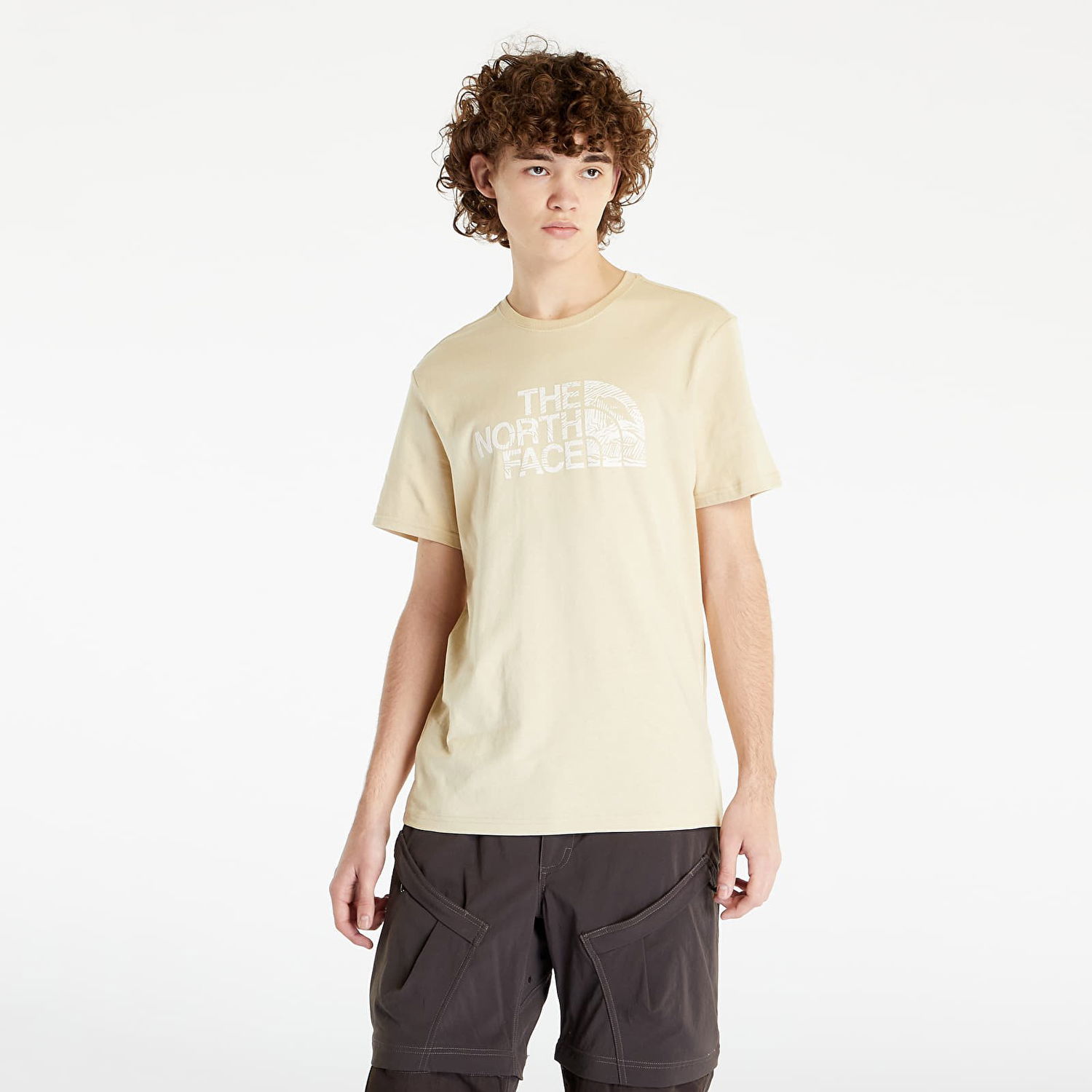 T-shirt The North Face Woodcut Dome Tee Beige | NF0A827H3X41, 1