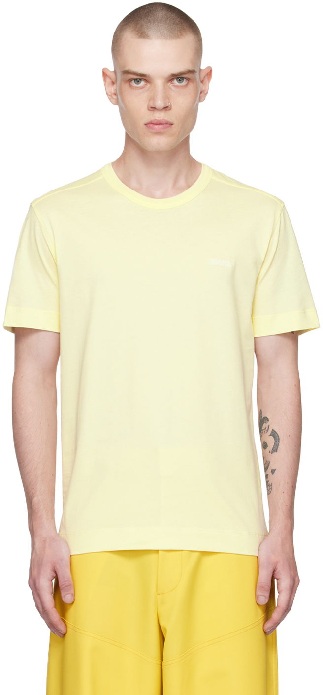 T-shirt ZEGNA Embroidered Logo T-Shirt Gul | UB360A5-B760