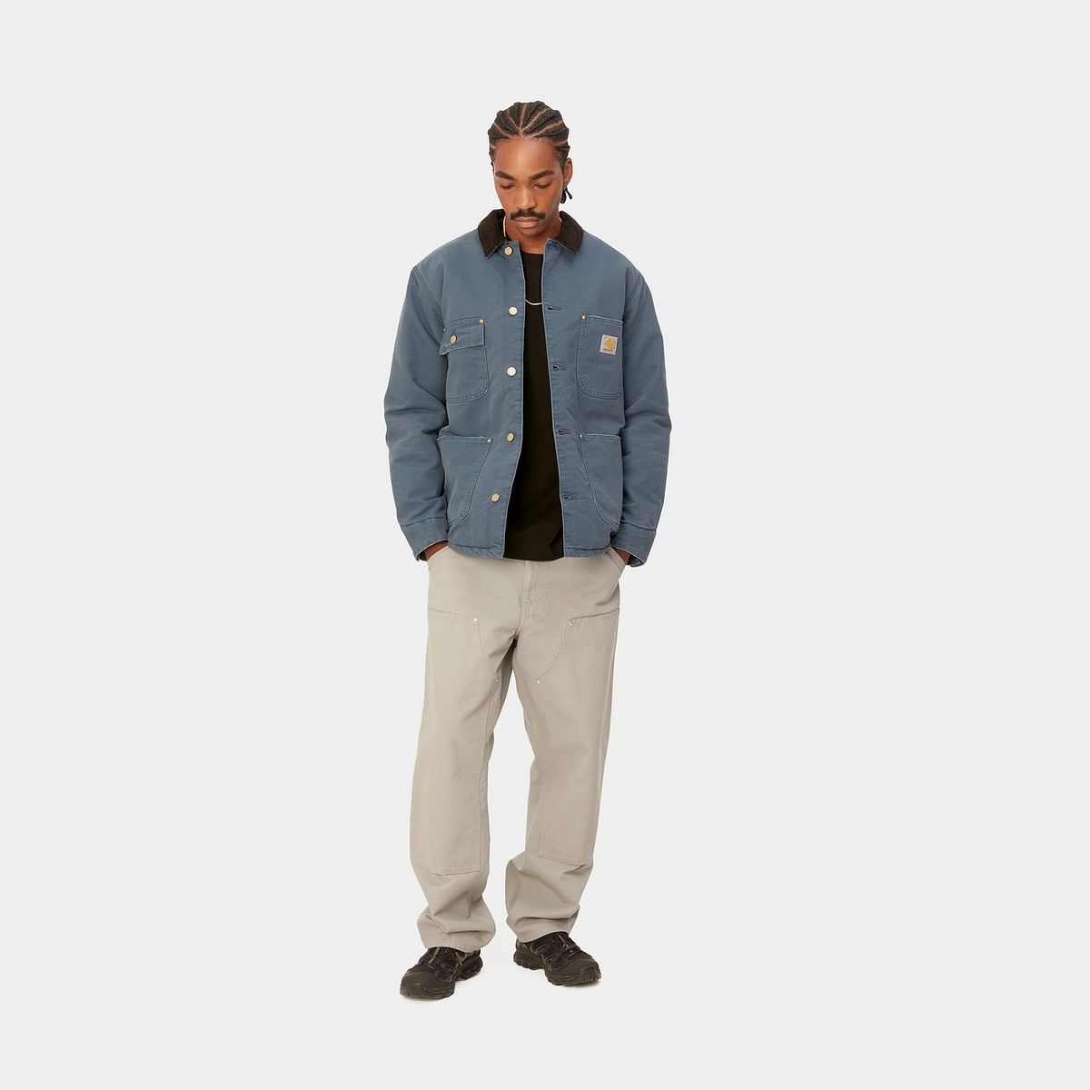Frakker Carhartt WIP OG Chore Coat "Ore / Black aged canvas" Mørkeblå | I027357_1QF_3K, 1