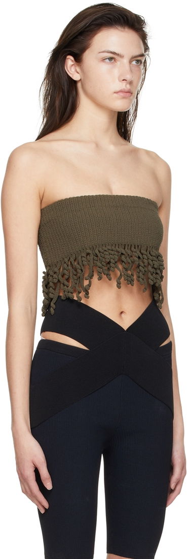Tanktop Dion Lee Dion Lee Cotton Fringe Bandeau Grøn | A7572S22, 1