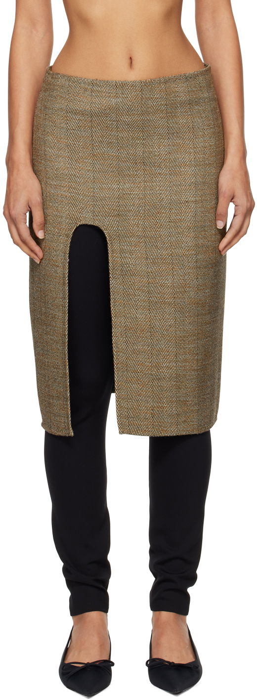Nederdel Stella McCartney Stella McCartney Side-Slit Midi Skirt Brun | 6301203EJ701