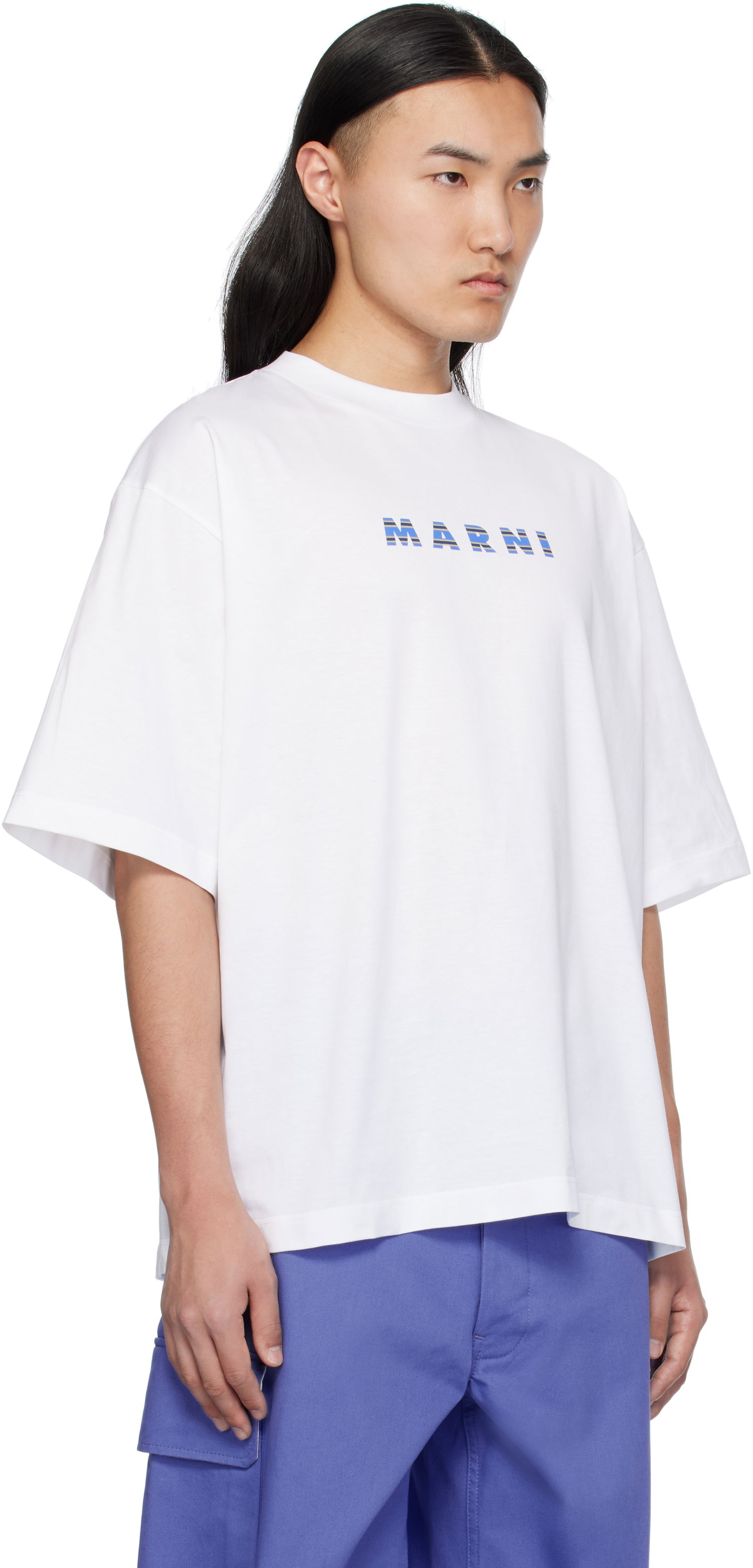 T-shirt Marni Marni Crewneck Logo T-Shirt Hvid | HUMU0223HP USCX51, 1