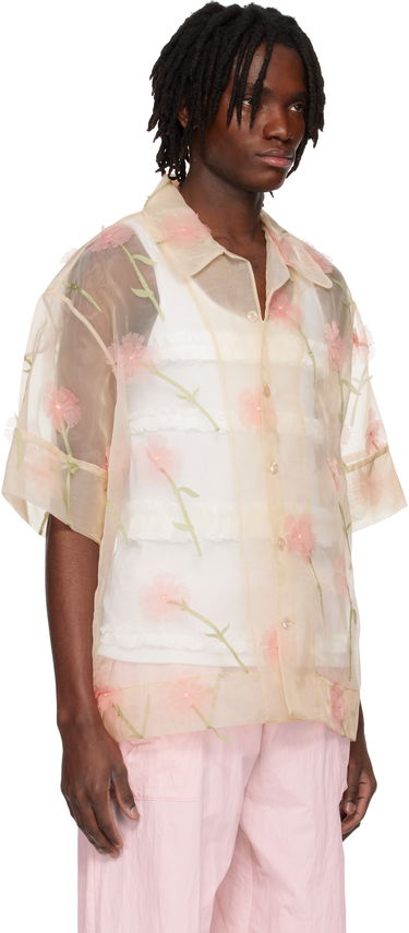 Skjorte Simone Rocha Simone Rocha Carnation Organza Boxy Shirt Beige | 5332 1245, 1
