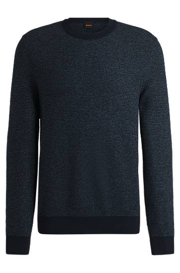 Sweater BOSS Regular-Fit Knitted Sweater Mørkeblå | 50533785