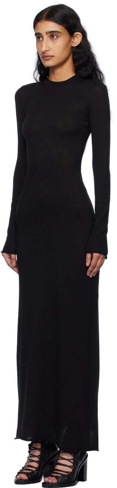 Kjole Ann Demeulemeester Ann Demeulemeester Eva Open Back Knitted Maxi Dress Sort | 2510-W-KN20-KN055-099, 3