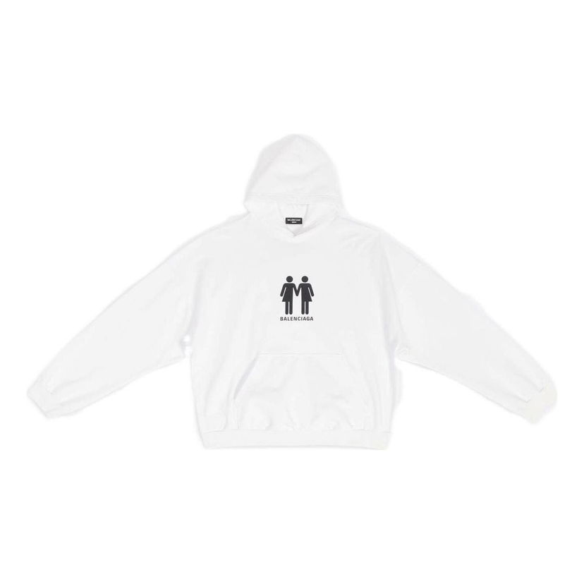 Sweatshirt Balenciaga Pride Boxy Fit Hoodie Hvid | 651799TMVO30904