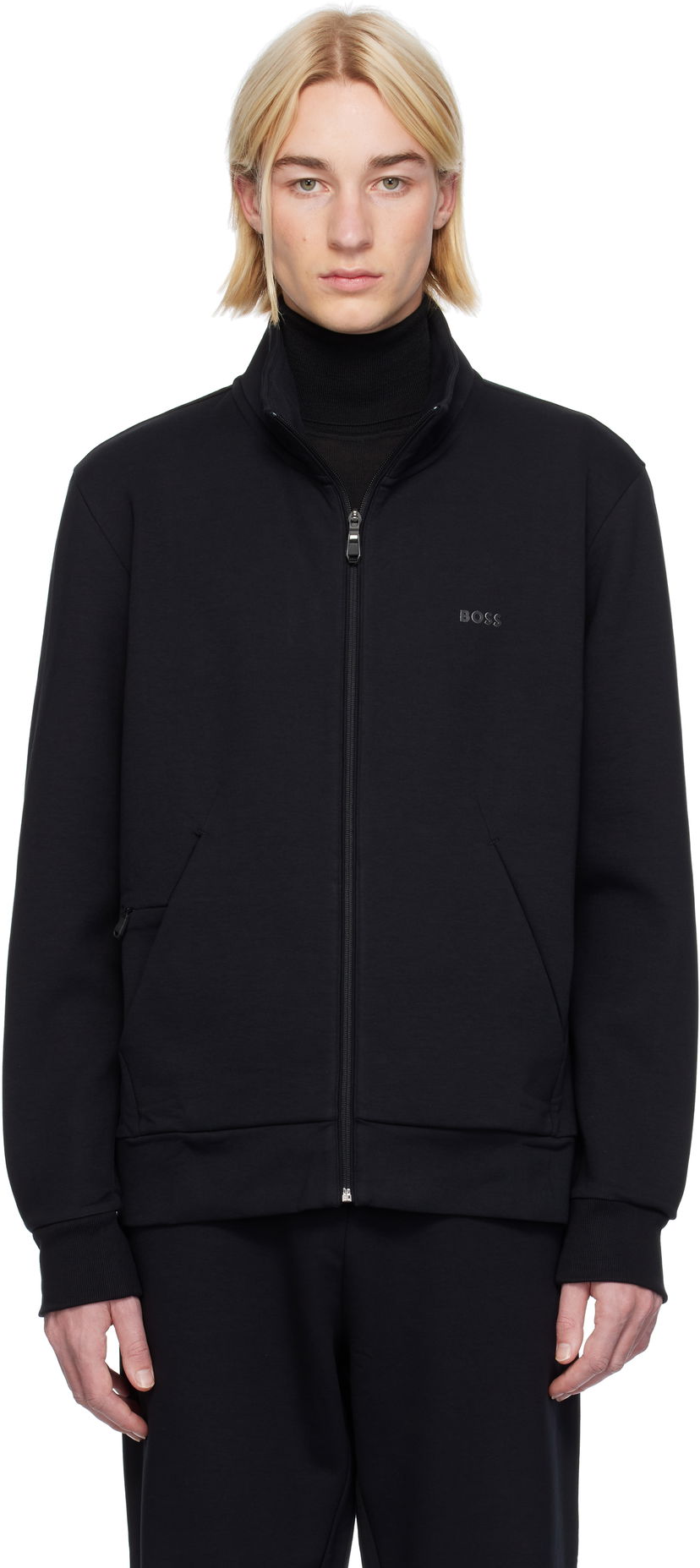 Sweatshirt BOSS Hidden Pocket Jacket Sort | 50506152