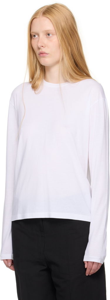T-shirt TOTEME TOTEME Classic Long Sleeve T-Shirt Hvid | 253-WRT0588-FB0419, 3