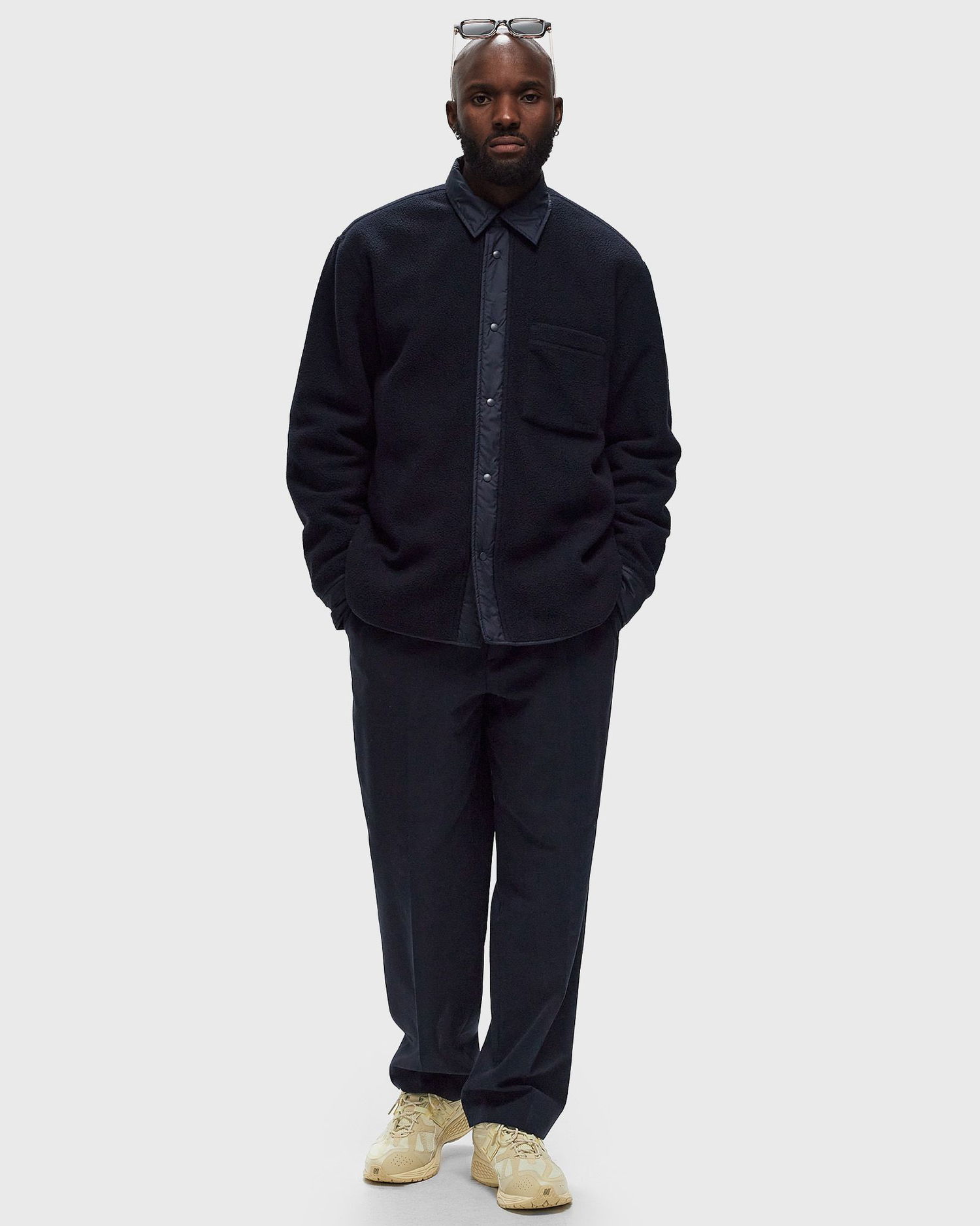 Skjorte NORSE PROJECTS Ulrik Reversible Fleece Overshirt Sort | N50-0250-7004, 1