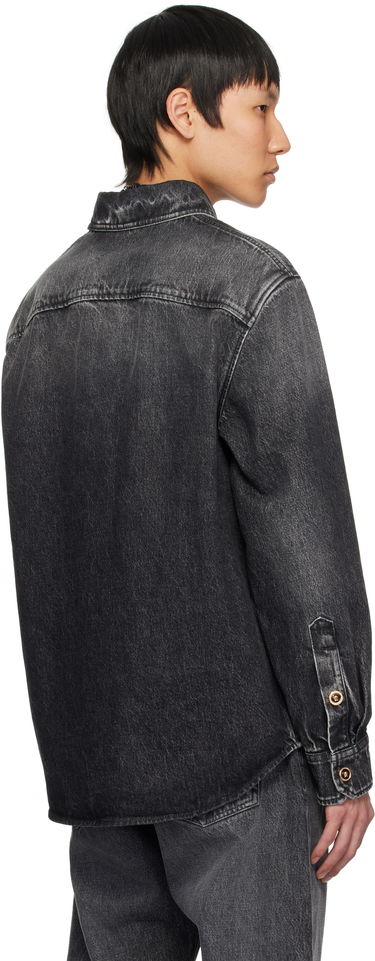 Skjorte Versace Versace Stonewashed Denim Overshirt Sort | 1013887_1A13718, 2